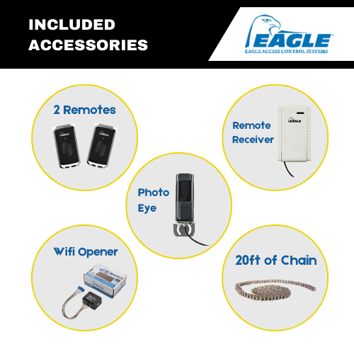 Eagle Access - 2000 FSC Dual Motor - Slide gate Operator - 45' & 1000lb Capacity - Commercial