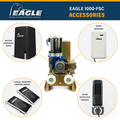 Eagle Access - 1000 FSC - Slide gate Operator - 27' & 600lb Capacity - Residential/Commercial